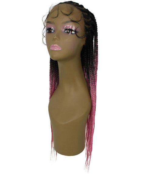 Logan Dark Pink Ombre Cornrow Braided Wig