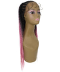 Logan Dark Pink Ombre Cornrow Braided Wig