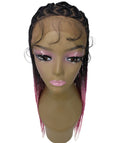Logan Dark Pink Ombre Cornrow Braided Wig