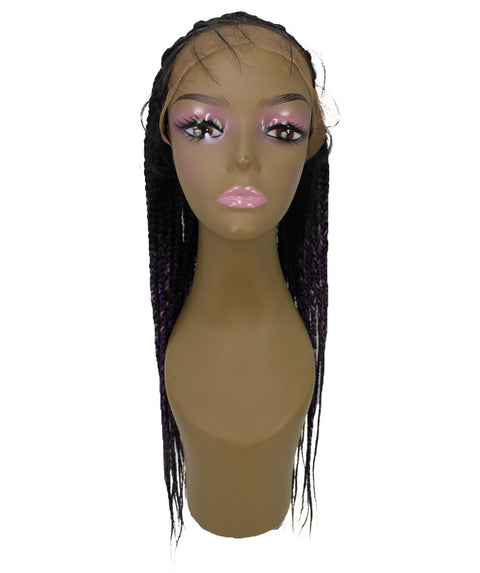Logan Black, Violet and Lilac Blend Cornrow Braided Wig