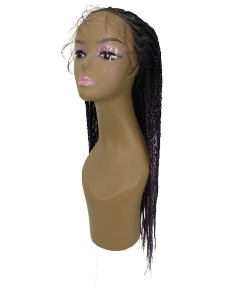 Logan Black, Violet and Lilac Blend Cornrow Braided Wig