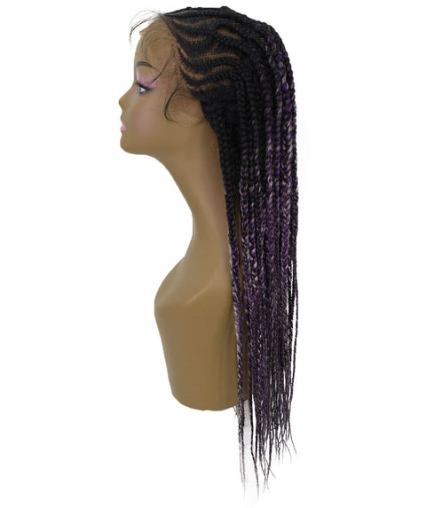 Logan Black, Violet and Lilac Blend Cornrow Braided Wig