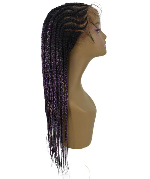 Logan Black, Violet and Lilac Blend Cornrow Braided Wig