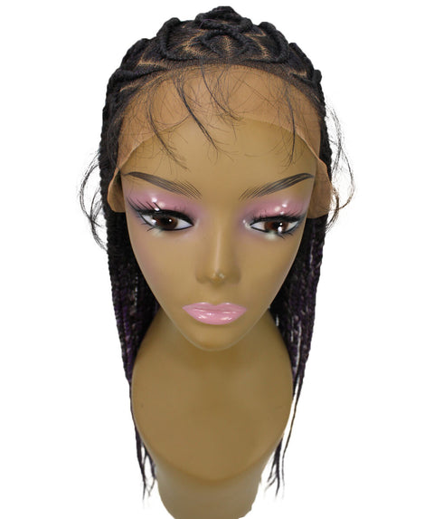 Logan Black, Violet and Lilac Blend Cornrow Braided Wig