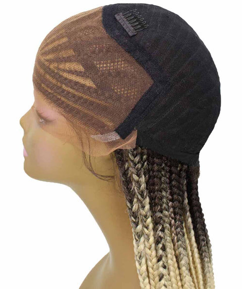 Human Hair Extension Braided Blonde Full Lace Front Wigs