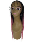 Viola Dark Pink Lace Braided Wig