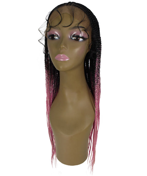 Viola Dark Pink Lace Braided Wig