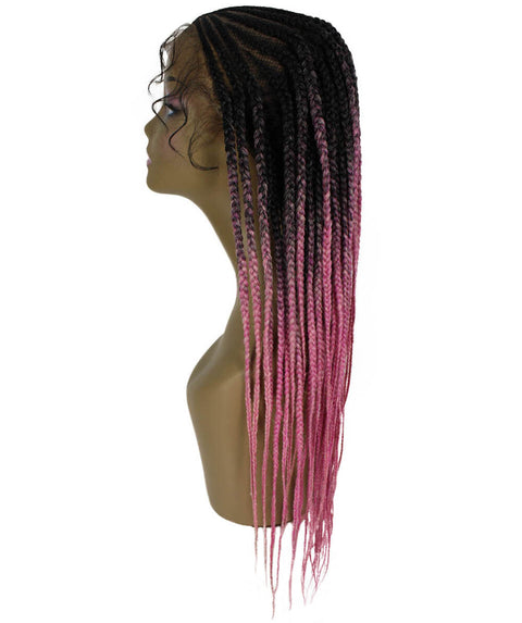 Viola Dark Pink Lace Braided Wig