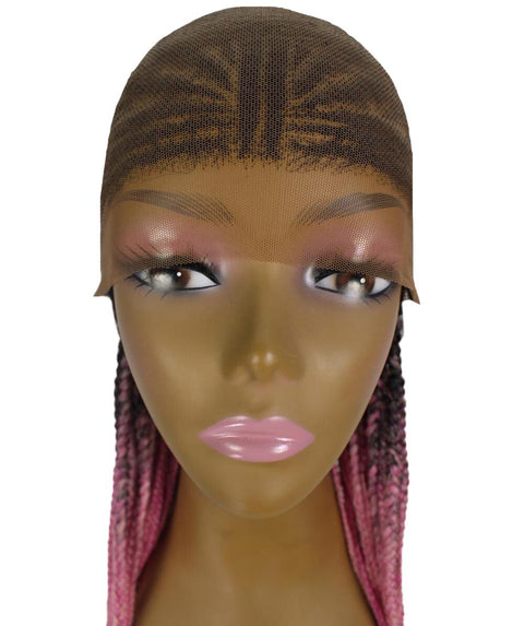 Viola Dark Pink Lace Braided Wig
