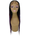 Viola Red and Blue Lace Braided Wig