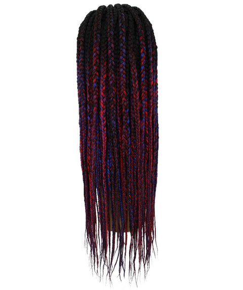 Viola Red and Blue Lace Braided Wig