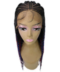 Viola Red and Blue Lace Braided Wig