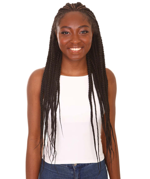 Estelita Natural Black Cornrow Box Braided Wig