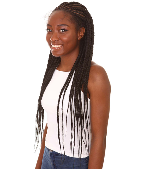Estelita Natural Black Cornrow Box Braided Wig