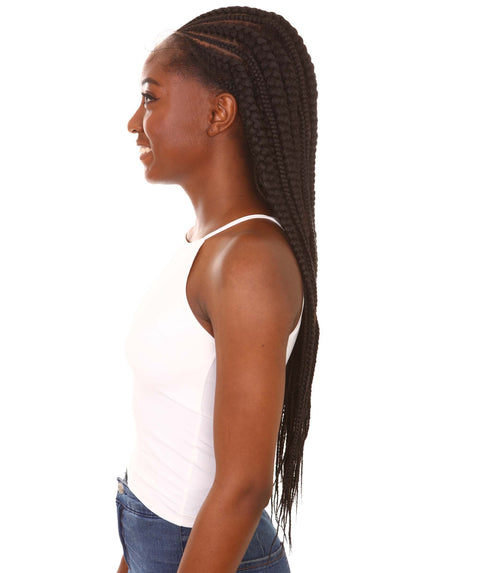 Estelita Natural Black Cornrow Box Braided Wig