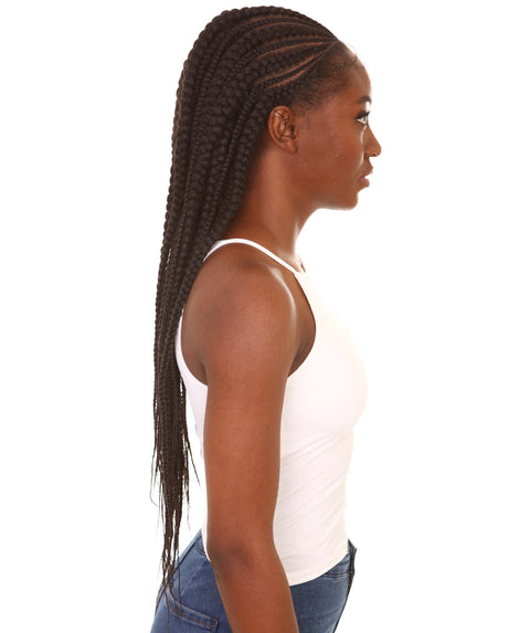 Estelita Natural Black Cornrow Box Braided Wig