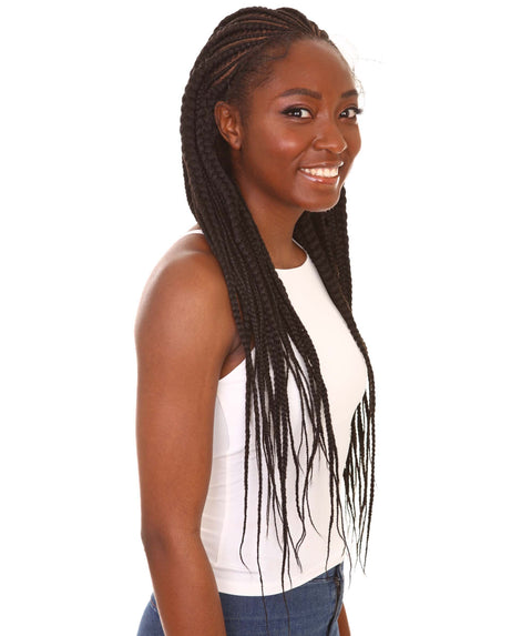 Estelita Natural Black Cornrow Box Braided Wig
