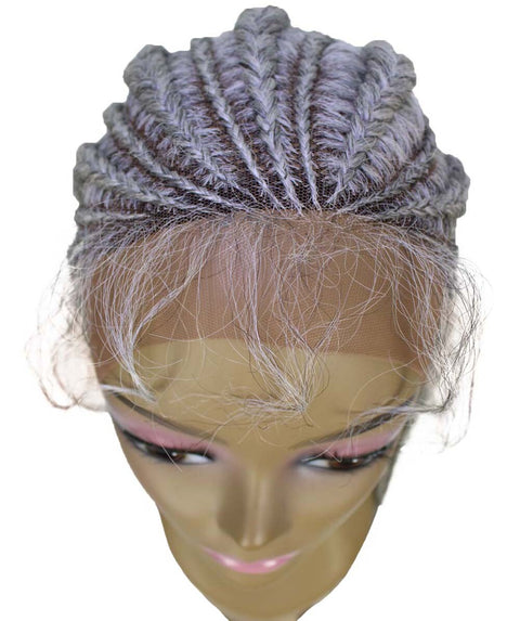 Estelita Grey Cornrow Box Braided Wig