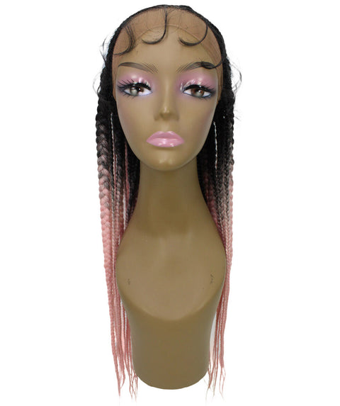 Estelita Light Pink Ombre Cornrow Box Braided Wig