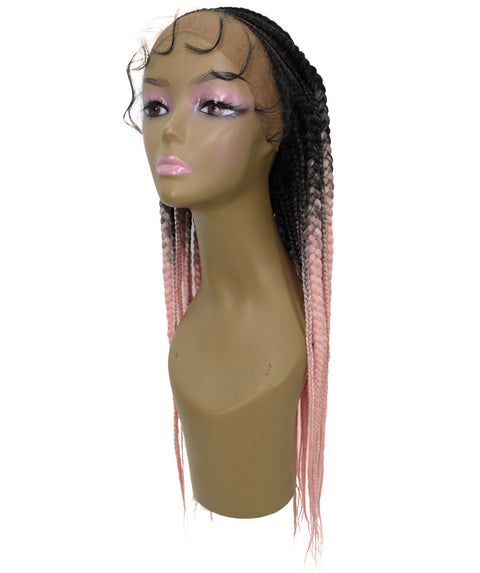 Estelita Light Pink Ombre Cornrow Box Braided Wig