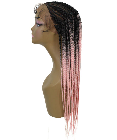 Estelita Light Pink Ombre Cornrow Box Braided Wig