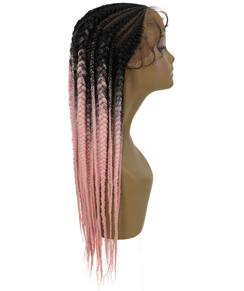 Estelita Light Pink Ombre Cornrow Box Braided Wig