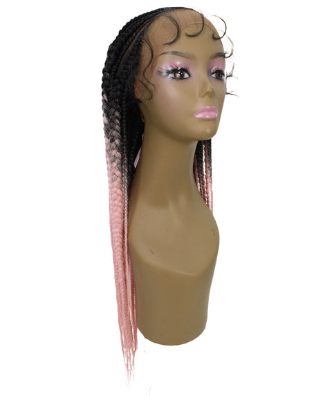 Estelita Light Pink Ombre Cornrow Box Braided Wig