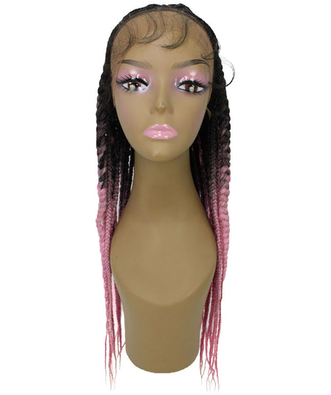 Estelita Dark Pink Ombre Cornrow Box Braided Wig