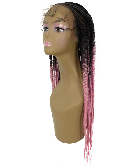Estelita Dark Pink Ombre Cornrow Box Braided Wig