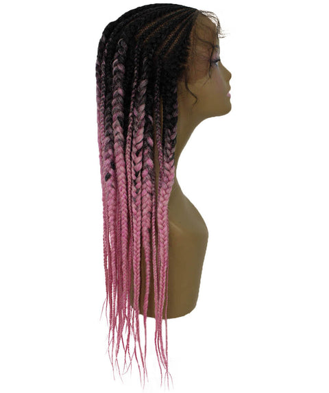 Estelita Dark Pink Ombre Cornrow Box Braided Wig
