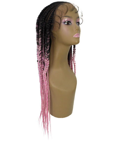 Estelita Dark Pink Ombre Cornrow Box Braided Wig