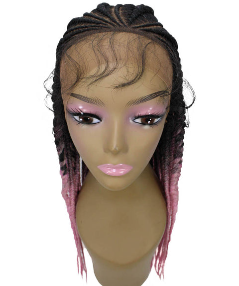 Estelita Dark Pink Ombre Cornrow Box Braided Wig