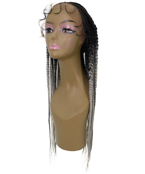 Estelita Grey Ombre Cornrow Box Braided Wig