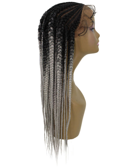 Estelita Grey Ombre Cornrow Box Braided Wig