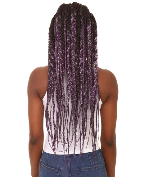 Estelita Black, Violet and Lilac Blend Cornrow Box Braided Wig