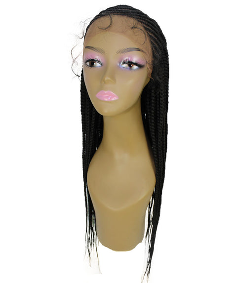 Malika Natural Black Cornrow Braided Wig