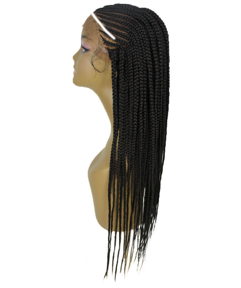 Malika Natural Black Cornrow Braided Wig