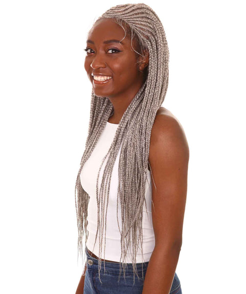Malika Grey Cornrow Braided Wig