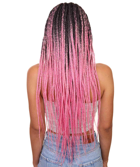 Malika Dark Pink Ombre Cornrow Braided Wig