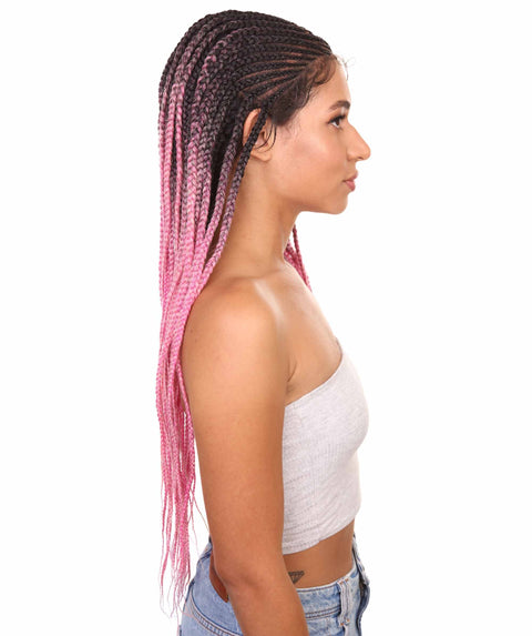 Malika Dark Pink Ombre Cornrow Braided Wig