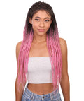 Malika Dark Pink Ombre Cornrow Braided Wig