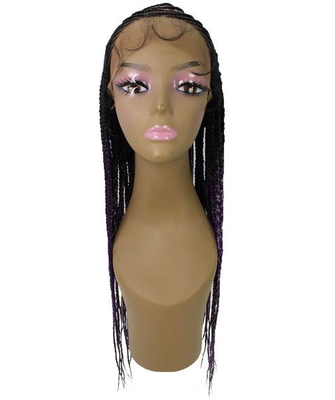 Malika Black, Violet and Lilac Blend Cornrow Braided Wig