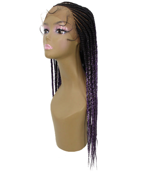 Malika Black, Violet and Lilac Blend Cornrow Braided Wig