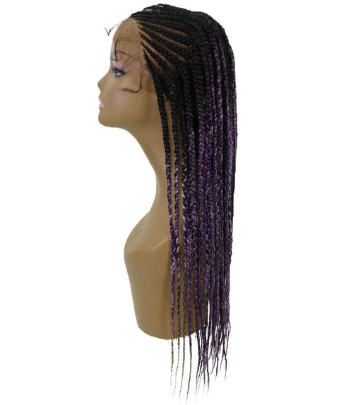 Malika Black, Violet and Lilac Blend Cornrow Braided Wig