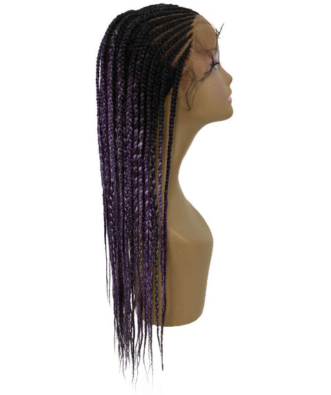 Malika Black, Violet and Lilac Blend Cornrow Braided Wig