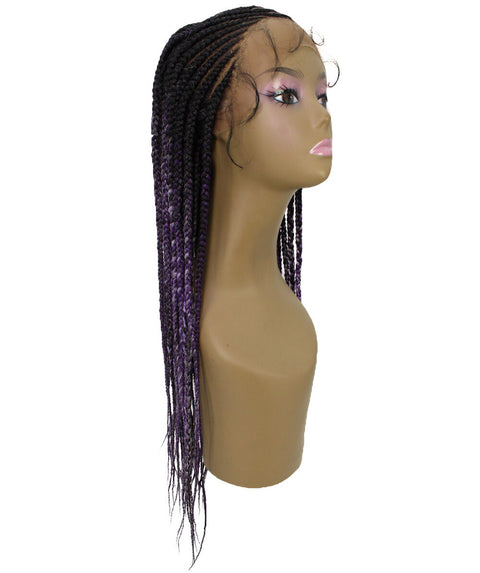 Malika Black, Violet and Lilac Blend Cornrow Braided Wig