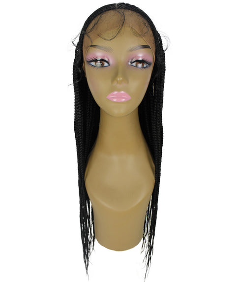 Shanelle Black Micro Cornrow Braided Wig