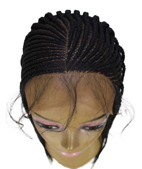 Shanelle Black Micro Cornrow Braided Wig