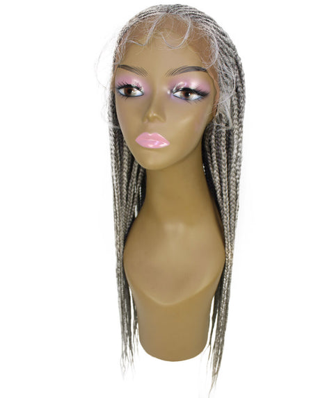 Shanelle Grey Micro Cornrow Braided Wig