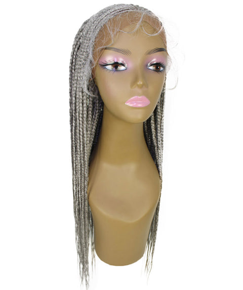 Shanelle Grey Micro Cornrow Braided Wig